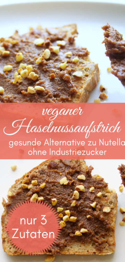 veganer Haselnuss Aufstrich auf einer Scheibe Vollkornbrot