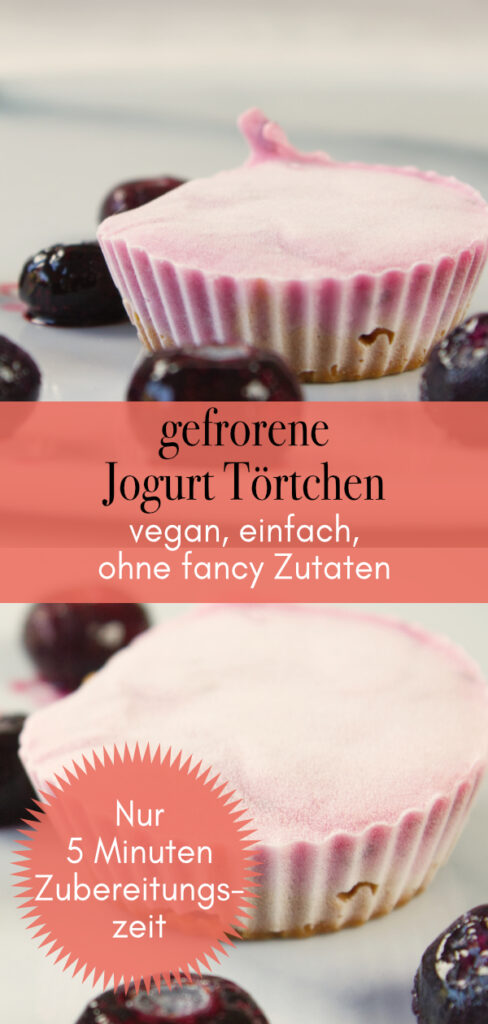 gefrorene Jogurttörtchen mit Blaubeeren